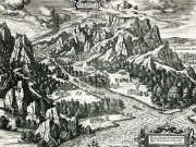 Τα Τέμπη. Σχηματική αναπαράσταση. Χαρακτικό του Φλαμανδού χαρτογράφου Abraham Ortelius. 1590