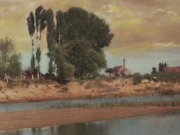 Η συνοικία Ταμπάκικα από την περιοχή του Αλκαζάρ. Επιχρωματισμένη προπολεμική φωτογραφία του Νικολάου Μούσιου. Ευγενική παραχώρηση της κ. Χάιδως Βαλσάμη