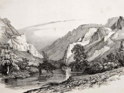 Η κοιλάδα των Τεμπών. BarondeStackelberg (LaGrèce: Paris 1830). © Αρχείο Φωτοθήκης Λάρισας.
