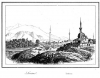 Το τζαμί του Ομέρ μπέη στη βορειοανατολική πλευρά της Λάρισας, στην περιοχή του σημερινού  Γενικού Νοσοκομείου. Αριστερά διαγράφεται ο Πηνειός και μπροστά Οθωμανικό νεκροταφείο.  Χαρακτικό από το περιηγητικό βιβλίο του Francois Pouqueville. “Grece”, Paris, 1835.