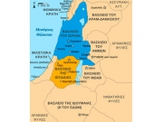 Χάρτης του Βασιλείου του Ισραήλ και του Βασιλείου του Ιούδα κατά τον 9ο αιώνα π.Χ.