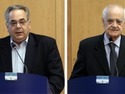 Ο Γ. Λαμπρούλης και ο πρώην πρόεδρος της Βουλής  Απ. Κακλαμάνης μεταξύ των ομιλητών
