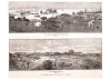 Χαρακτικά από την πλημμύρα της Λάρισας το 1883. Επάνω το Αλκαζάρ και τα Ταμπάκικα  και στο βάθος η περιοχή προς τη Γιάννουλη. Κάτω η αποκατάσταση των ζημιών στο κέντρο της πόλης. Περιοδικό «Έσπερος», φύλλο της 15ης Δεκεμβρίου 1883. Αρχείο Φωτοθήκης Λάρισας 
