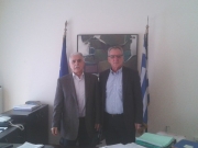 Στιγμιότυπο από τη συνάντηση του κ. Σαρχώση με τον κ. Μπαλάφα στην Αθήνα