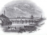 Bridge over the Peneus at Larissa (Γέφυρα πάνω από τον Πηνειό στη Λάρισα). Ξυλογραφία του Christopher Wordsworth. 1833.