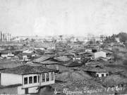 Τμήμα της Λάρισας δύο χρόνια μετά την απελευθέρωση. Εμφάνιση αμιγώς τουρκική. Φωτογραφία από την πλημμύρα της 15ης Οκτωβρίου 1883. Συλλογή ΔΕΥΑΛ