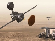 H διπλή αποστολή ExoMars περιλαμβάνει έναν δορυφόρο, ένα μικρό στατικό ρομπότ (κέντρο) και ένα μεγαλύτερο τροχοφόρο ρομπότ   (Φωτογραφία: ESA)