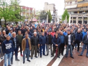 Από την κινητοποίηση των εργατών γης στην Κεντρική πλατεία Τυρνάβου