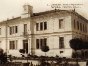 Το Κεντρικό κτίριο της Αβερωφείου Γεωργικής Σχολής. Επιστολικό δελτάριο του Φραγκούλη Καλουτά από την Σύρο. 1915 περίπου