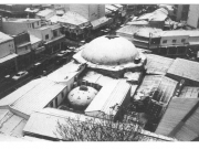 Το Μεγάλο Χαμάμ από το ύψος διπλανού ξενοδοχείου. Φωτογραφία του 2001. Από το βιβλίο του Θεόδωρου Παλιούγκα, «Η Λάρισα κατά την Τουρκοκρατία (1423-1881)», τόμ. Β΄, σελ. 503.