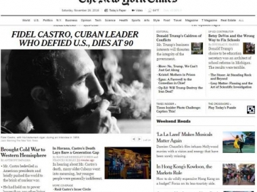 NY Times: Ο Κάστρο σημάδεψε τα γεγονότα του 20ου αιώνα