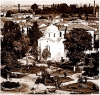 Ο ναΐσκος του Αγ. Βησσαρίωνος όπως ήταν στις αρχές της δεκαετίας του 1930.  Λεπτομέρεια από επιστολικό δελτάριο. Αρχείο Φωτοθήκης Λάρισας